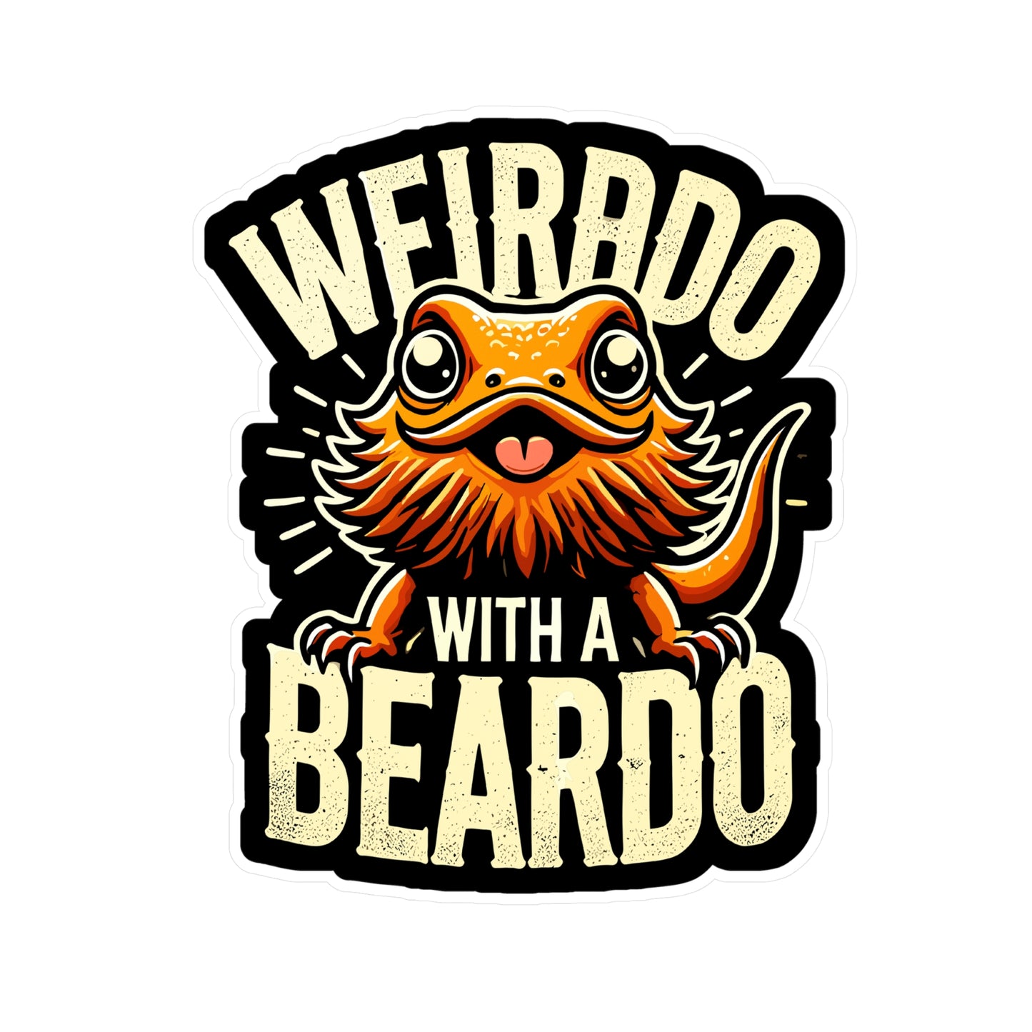 Weirdo With A Beardo - Lizards Sticker for Laptop Sticker. Water Bottle Sticker, Vinyl Beardies Decal - Lizards Gift