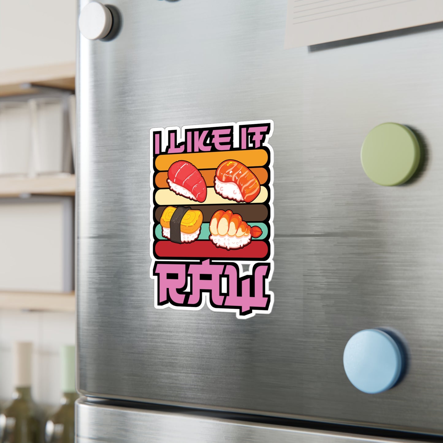 I Like It Raw - Japan Sticker for Car Window Laptop Sticker. Water Bottle Sticker, Vinyl Japanese Decal, Gift idea Sticker - Japan Gift