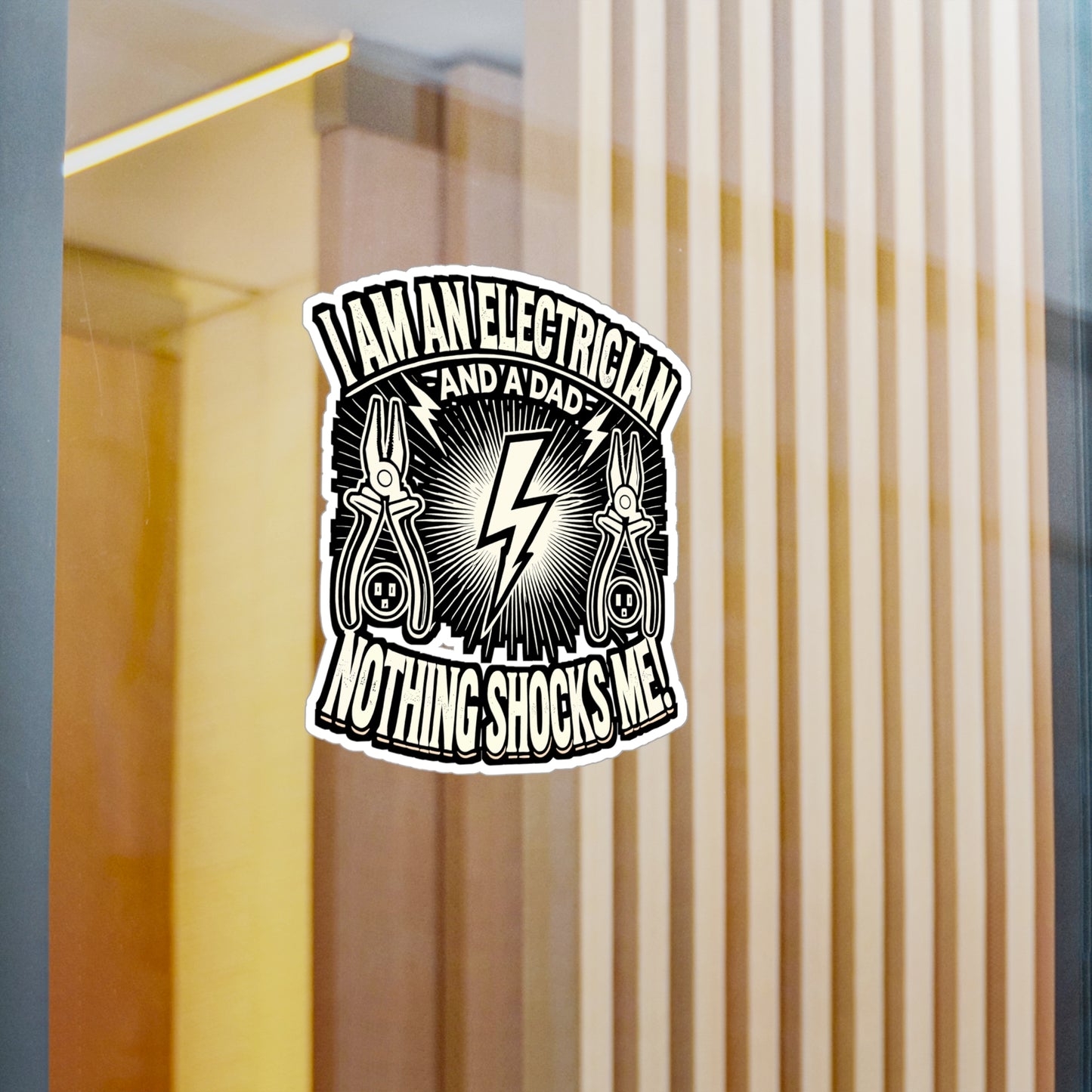 I Am An Electrician And A Dad – Funny Electrician Sticker for Laptop or Water Bottle | Vinyl Stripper Decal, Great Electrician Gift