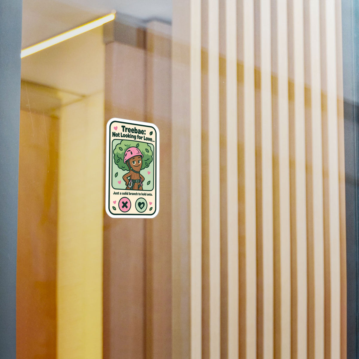 Tree Sticker - Treebae: Not Looking for Love, Funny Tree Worker and Branch Manager Decals for Laptop or Water Bottle