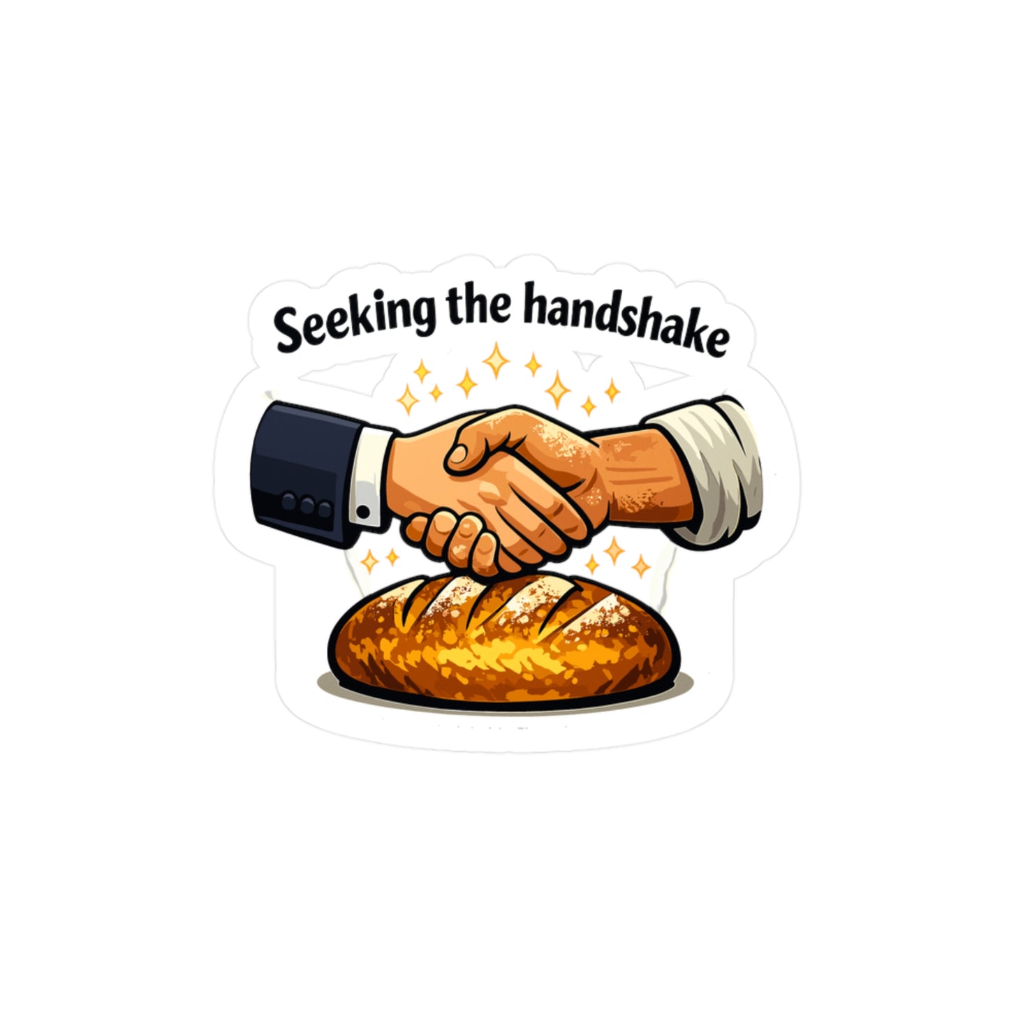 Baking Sticker Seeking the Handshake Sourdough Baker Funny Vinyl Waterproof Decals for Laptop Water Bottle, No Soggy Vibes