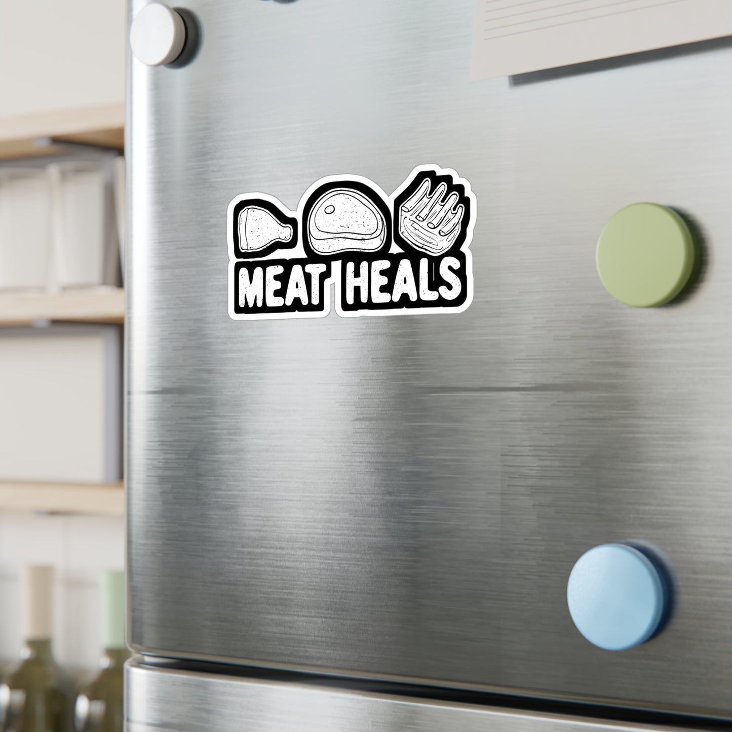 Meat Heals - Keto Sticker for Car Window Laptop Sticker. Water Bottle Sticker, Vinyl Ketosis Decal, Ketogenic Sticker - Keto Gift