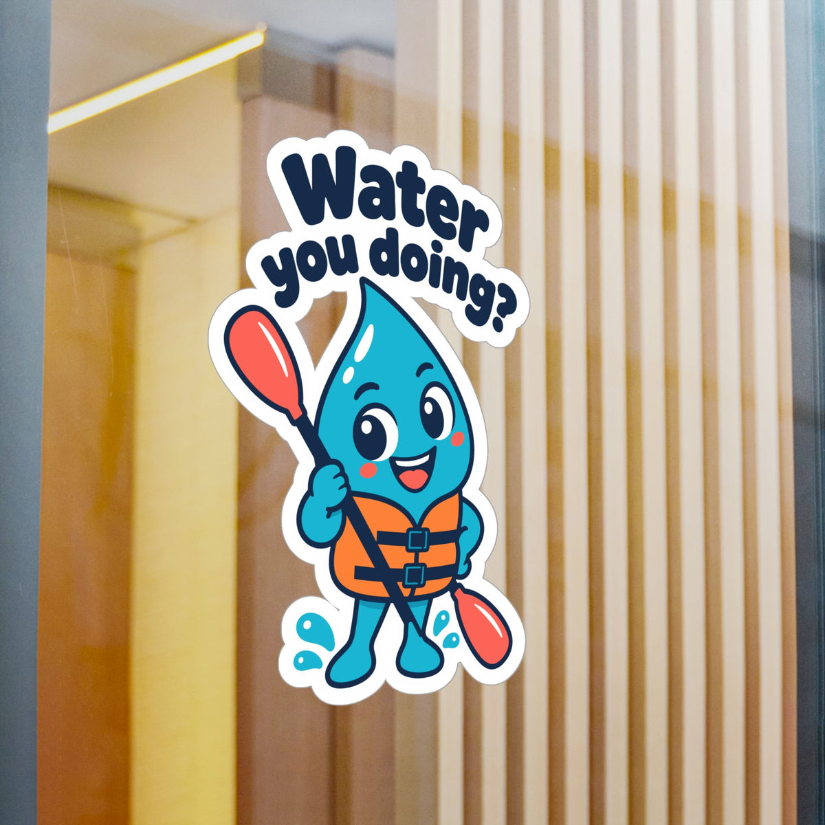 Kayak Sticker "Water you doing?" – Funny Kayaking and Rowing Decals for a Kayaker's Laptop or Water Bottle