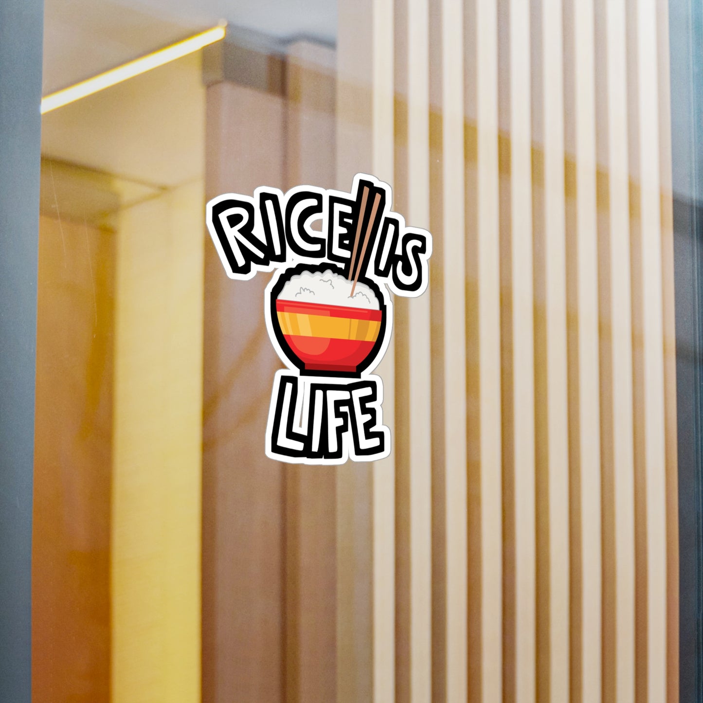 Rice is Life - Japanese Sticker for Wall, Laptop, Window, Truck, Car Japanese Gift Vinyl Food Decal Sticker