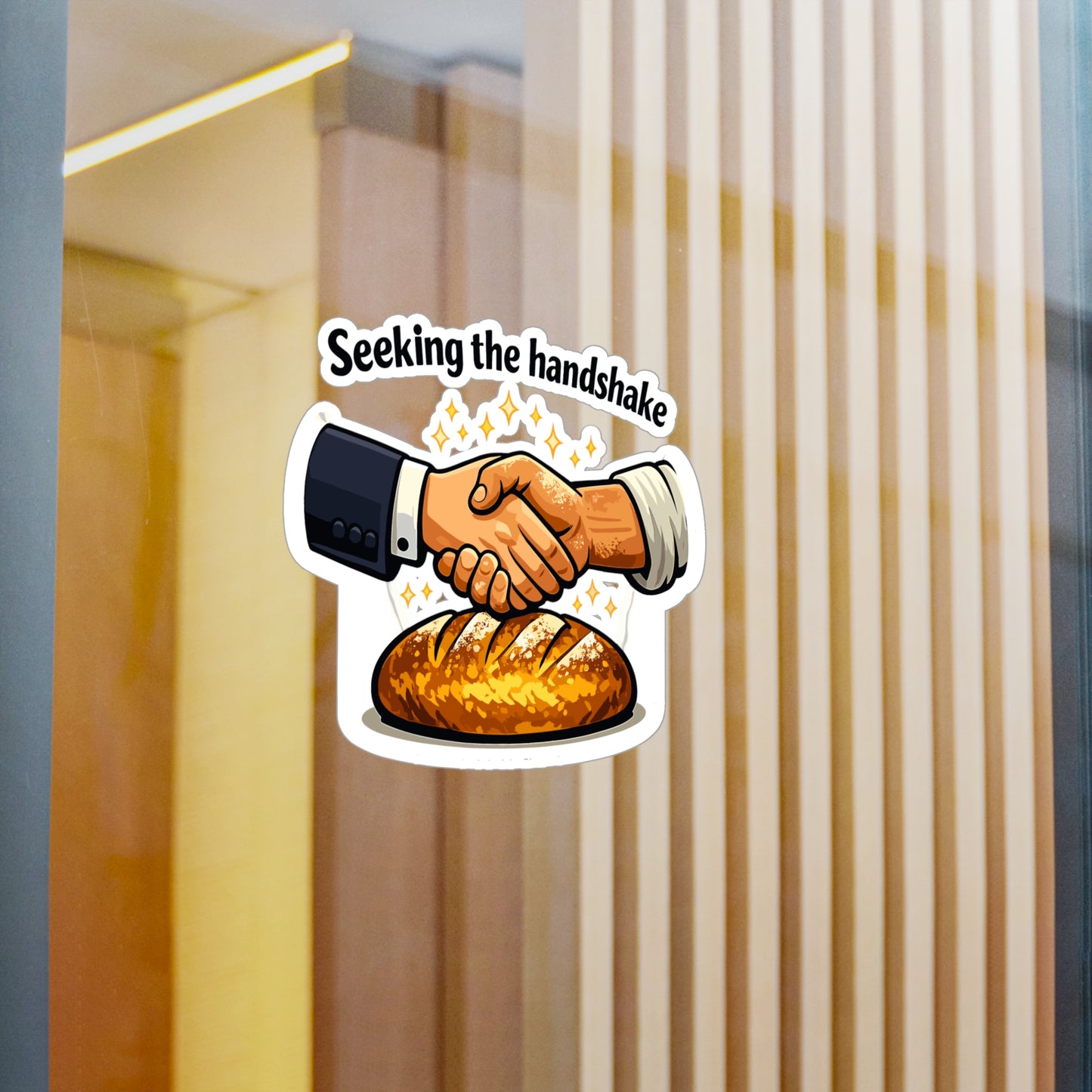 Baking Sticker Seeking the Handshake Sourdough Baker Funny Vinyl Waterproof Decals for Laptop Water Bottle, No Soggy Vibes