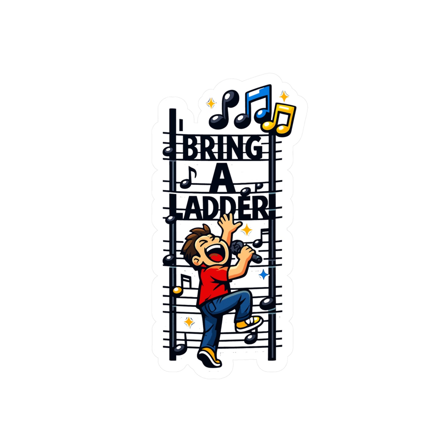 Karaoke Sticker Bring a ladder Funny Music Beer Booze Vinyl Waterproof Decals for Laptop Water Bottle