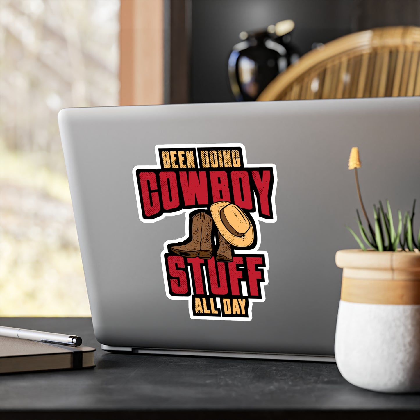 Been Doing Cowboy Stuff All Day - Cowboy Sticker for Laptop Sticker. Water Bottle Sticker, Vinyl Rodeo Decal - Cowboy Gift