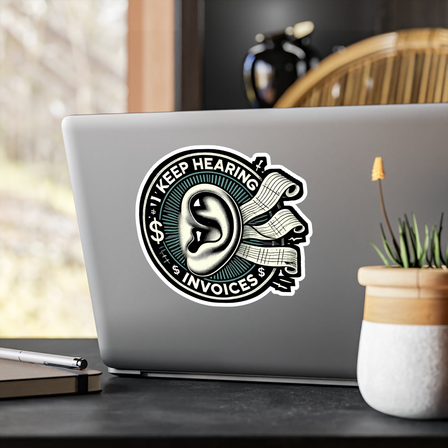 I Keep Hearing Invoices - Accountant Sticker for Laptop Sticker. Water Bottle Sticker, Vinyl Finance Decal - Accountant Gift