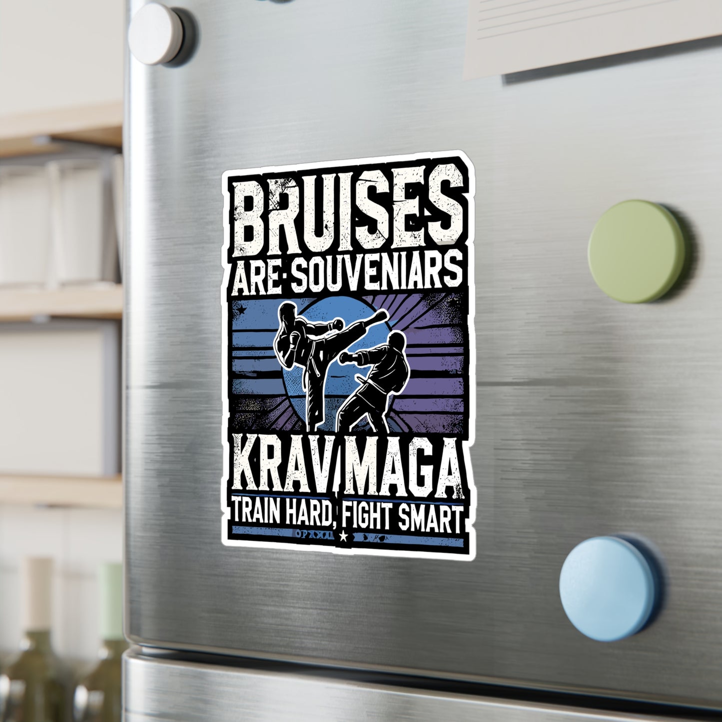 Bruises Are Souvenirs Krav Maga - Krav Maga Sticker for Laptop Sticker. Water Bottle Sticker, Vinyl Martial arts Decal - Krav Maga Gift