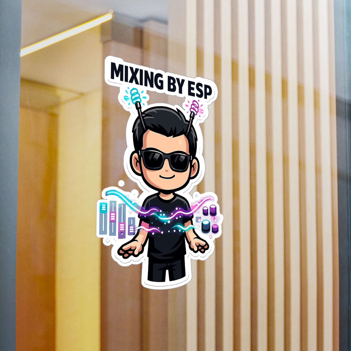 Audio Engineer Sticker Mixing by ESP Vinyl Waterproof decals for Laptop Water Bottle Monitor Sound Engineer Audio Technician