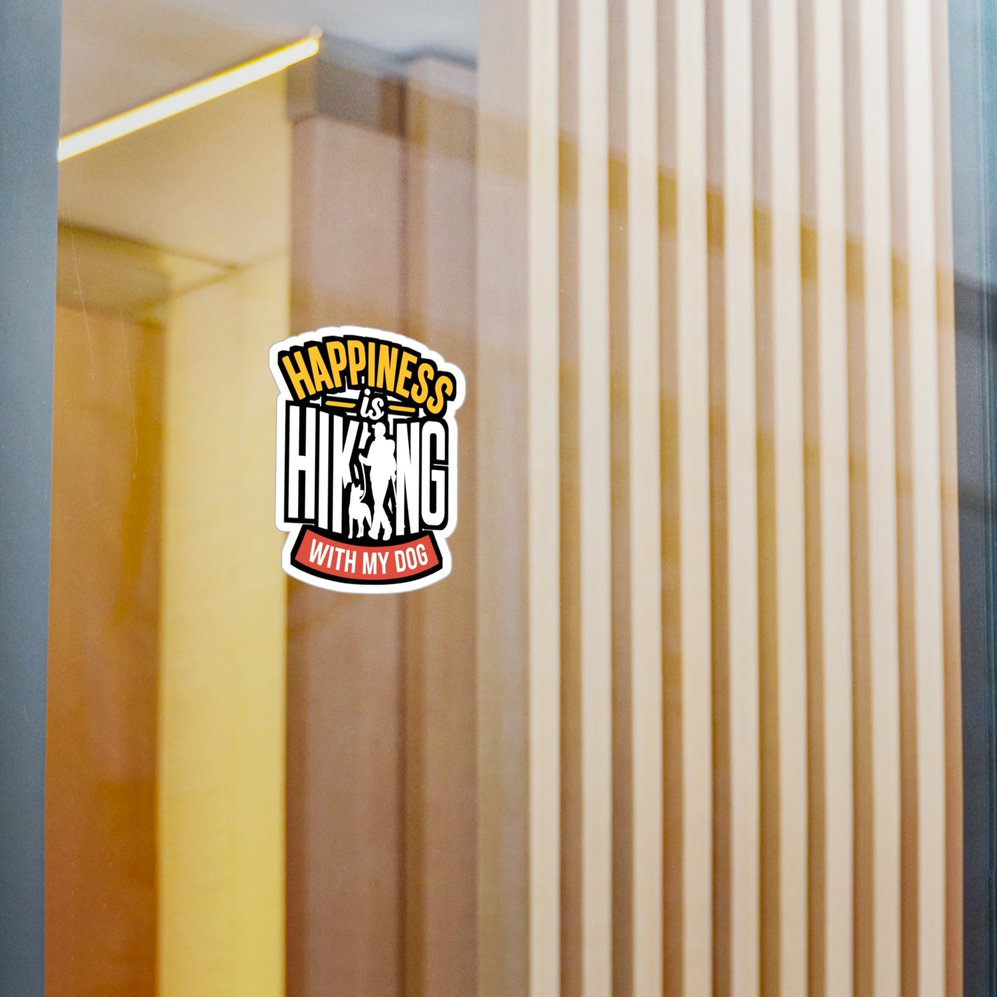 Happiness Is Hiking With My Dog - Hiking Sticker for Car Laptop Sticker. Water Bottle Sticker, Vinyl Hiker Decal - Hiking Gift