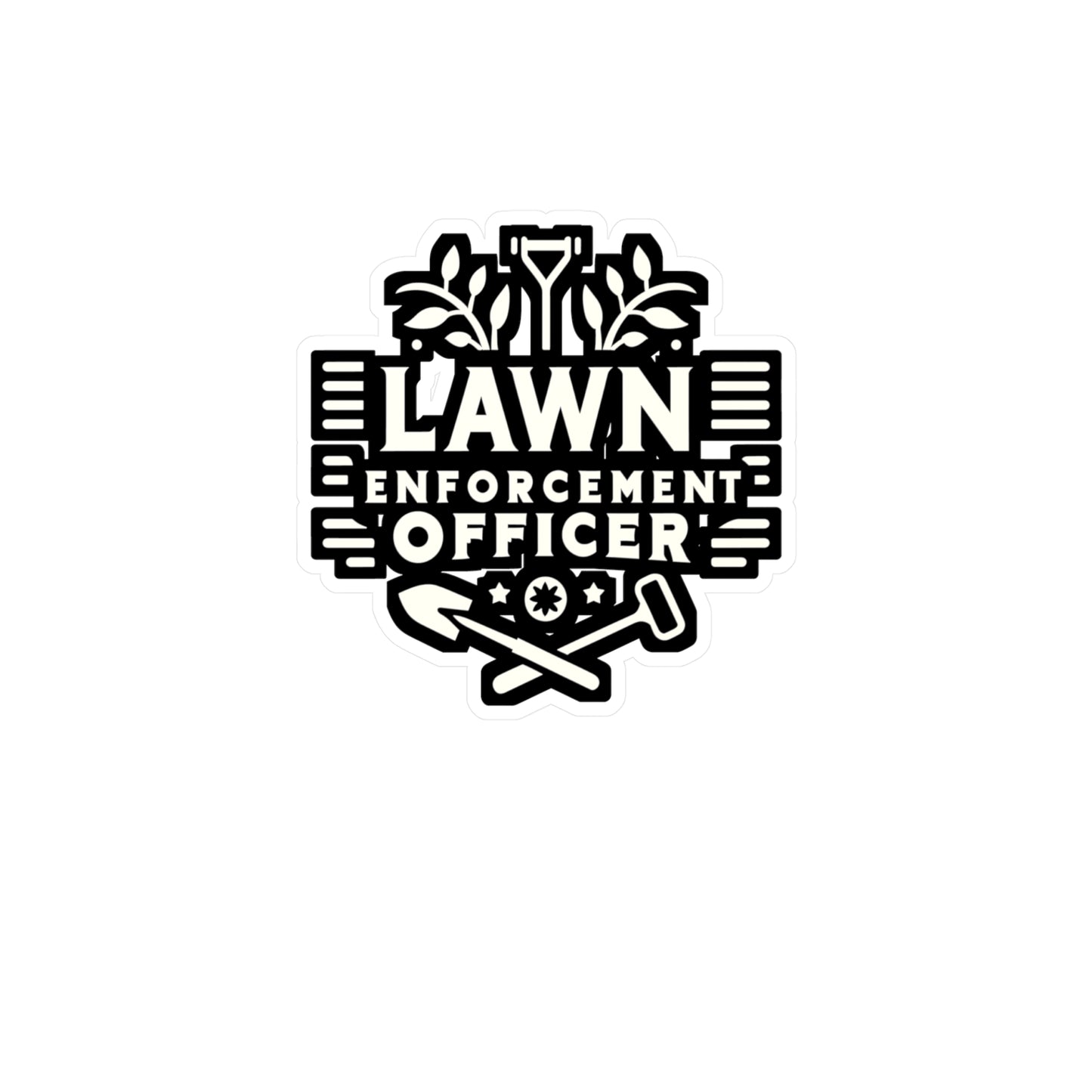 Lawn Enforcement Officer - Gardening Sticker for Laptop Sticker. Water Bottle Sticker, Vinyl Landscaper Decal - Gardening Gift