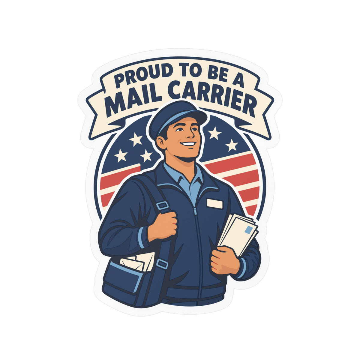 Postal Worker Sticker – Proud to Be a Mail Carrier Decals for Laptop, Water Bottle, Waterproof Vinyl