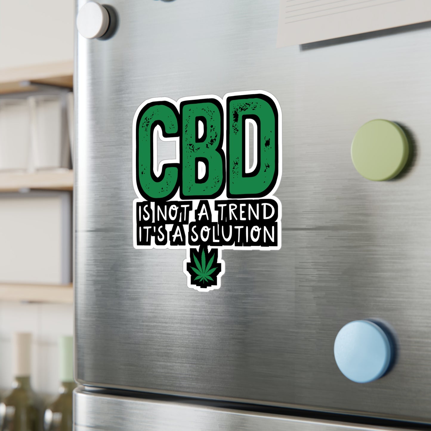 CBD Is Not A Trend It's A Solution - Cbd-oil Sticker for Laptop Sticker. Water Bottle Sticker, Vinyl Cbd Decal - Cbd-oil Gift