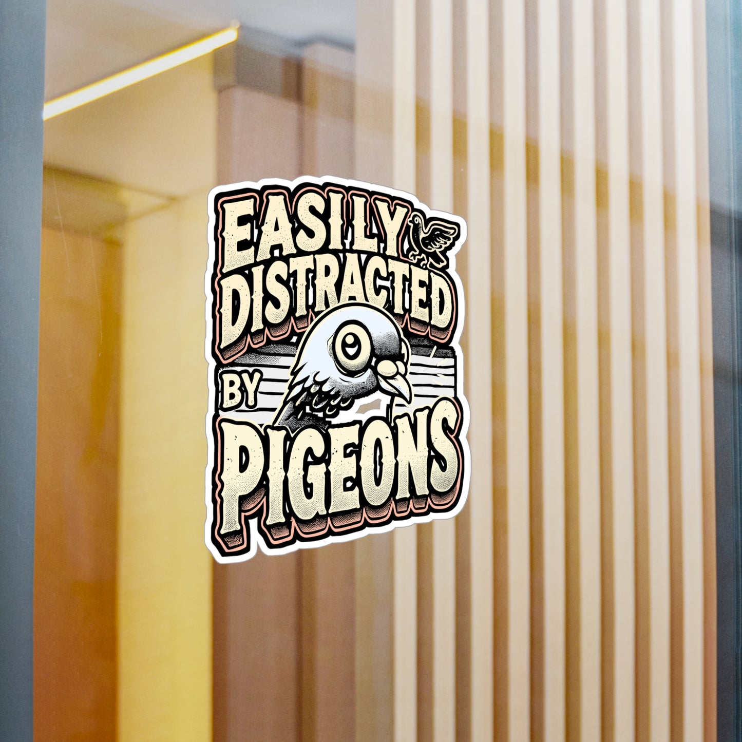 Easily Distracted By Pigeons – Vinyl Pigeon Decal for Laptop or Water Bottle | Bird Lover Gift