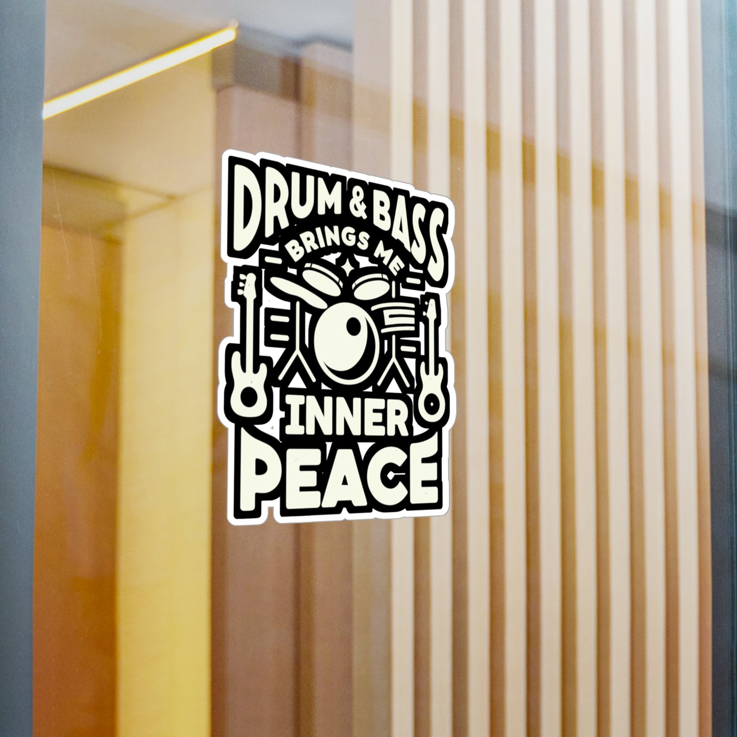 Drum and Bass Brings Me Inner Peace - Audio-engineer Sticker for Laptop Sticker. Water Bottle Sticker, Vinyl Monitor Decal - Audio-engineer Gift