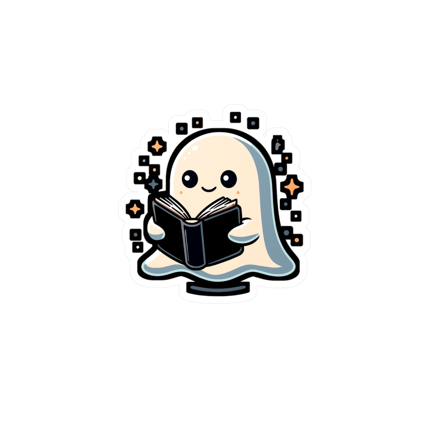 Bookworm Halloween Ghost - Ghost Sticker for Car Window Laptop Sticker. Water Bottle Sticker, Vinyl Spooky Decal, Boo Sticker - Ghost Gift