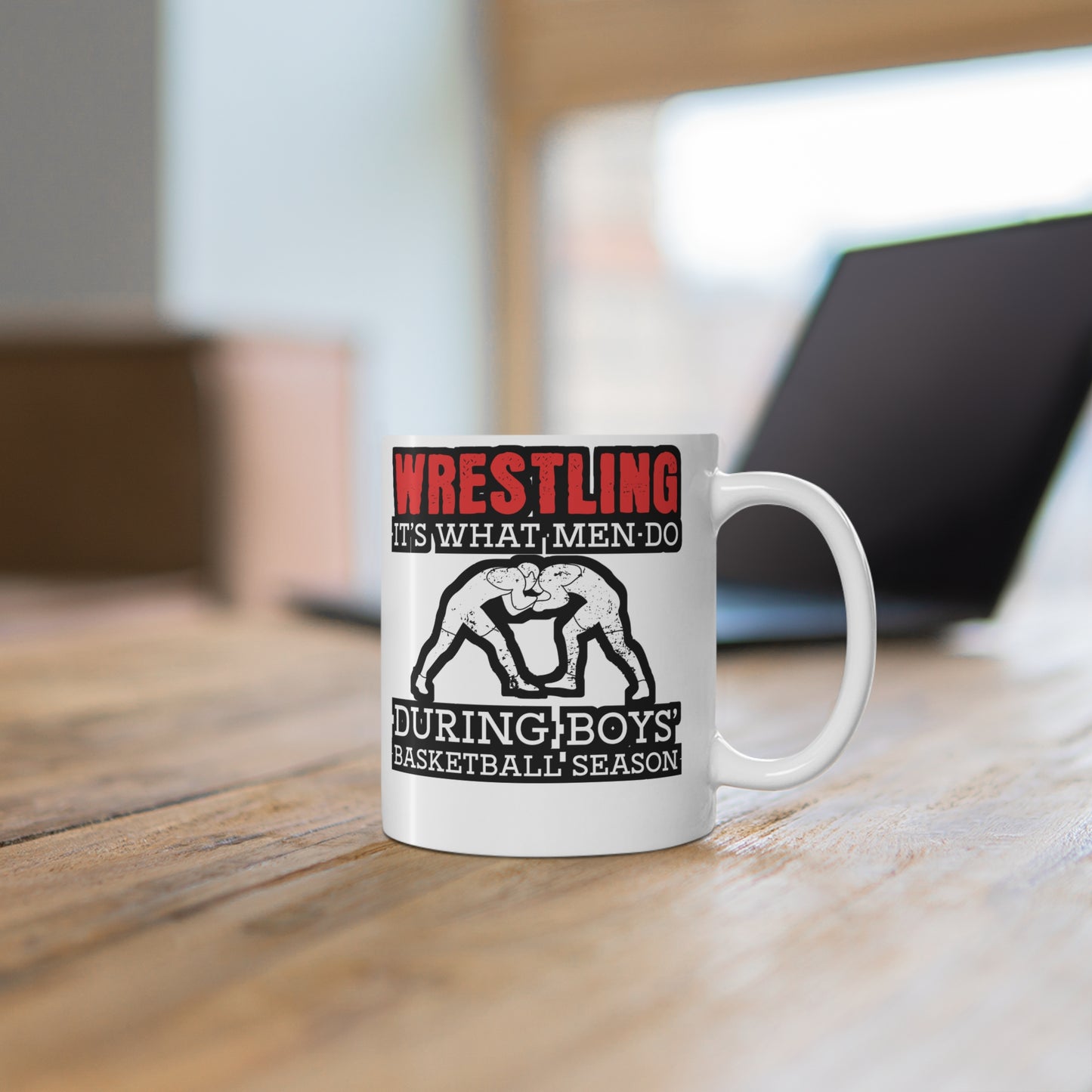 Wrestling - Wrestle Mug for Coffee 11oz. Wrestle Cup, White ceramic, Wrestling Mug, Cradle Tea Cup - Wrestle Gift