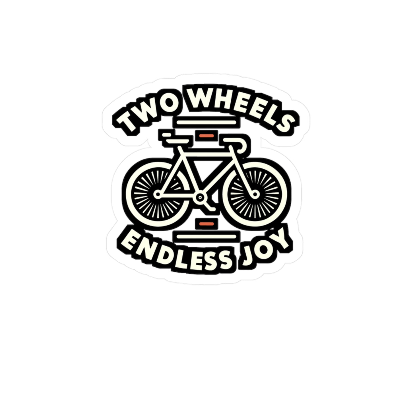 Two wheels, endless joy - Cycling Sticker for Laptop Sticker. Water Bottle Sticker, Vinyl Cyclist Decal - Cycling Gift