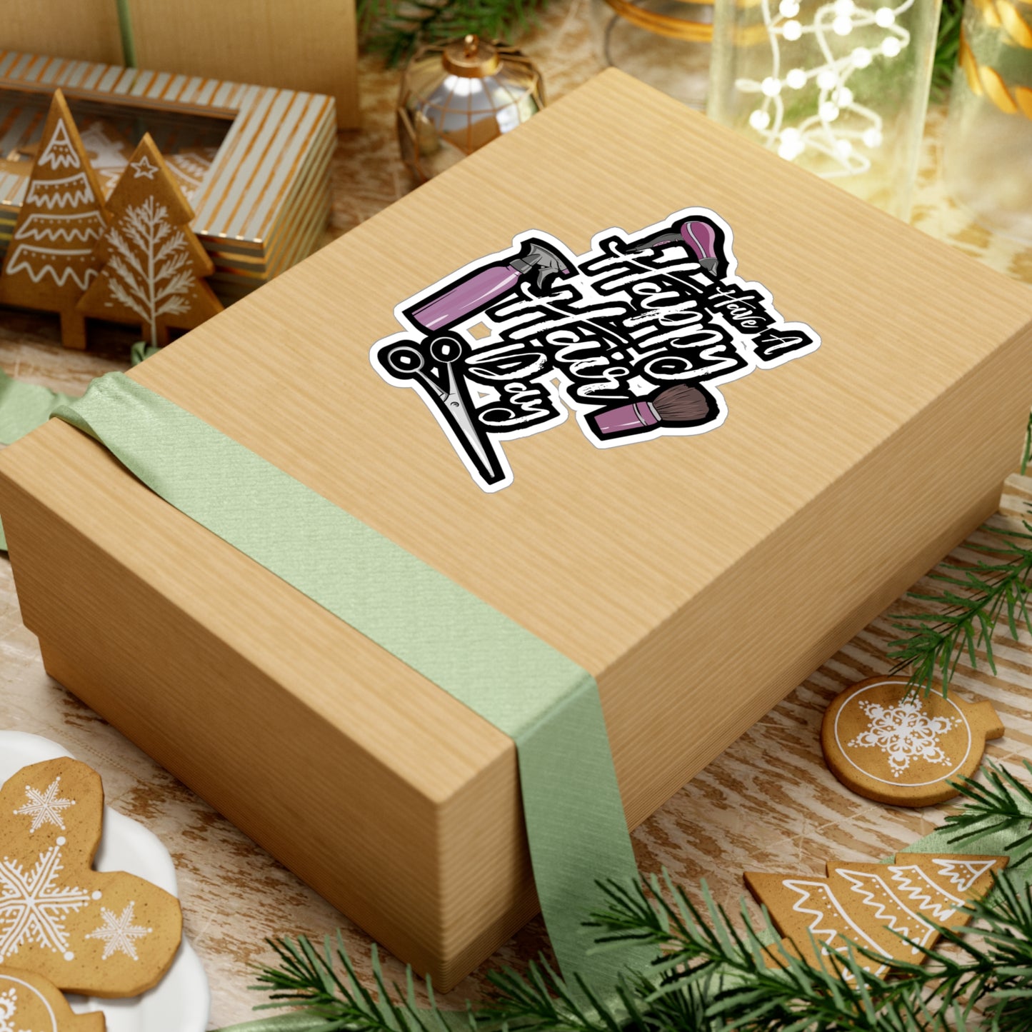 Have A Happy Hair Day - Hairdresser Sticker for Laptop Sticker. Water Bottle Sticker, Vinyl Highlights Decal - Hairdresser Gift