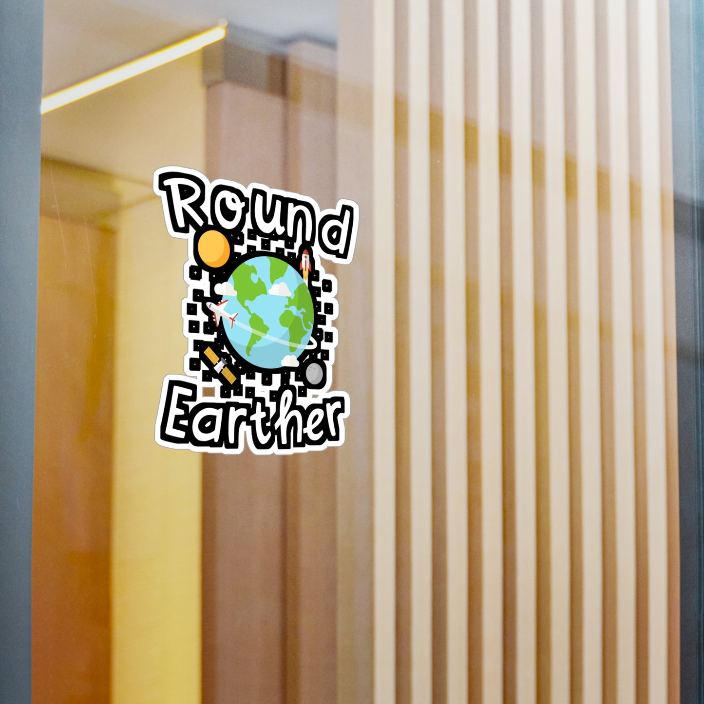 Round Earther - Earth Sticker for Wall, Laptop, Window, Truck, Car Earth Gift Vinyl Nature Decal Sticker