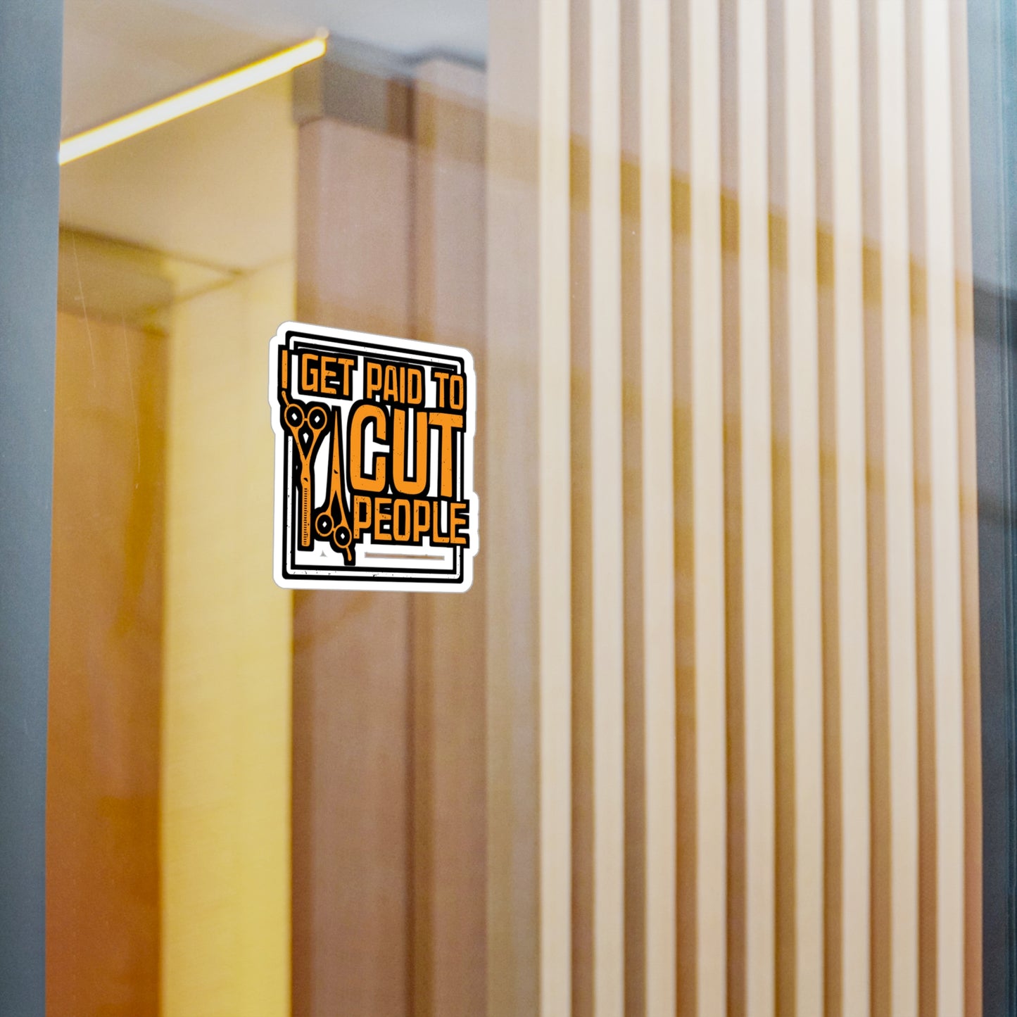I Get Paid To Cut People - Hairdresser Sticker for Laptop Sticker. Water Bottle Sticker, Vinyl Brushing Decal - Hairdresser Gift