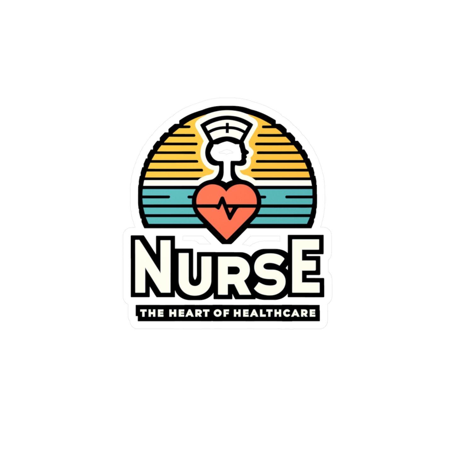 Nurse The heart of healthcare - Nurse Sticker for Laptop Sticker. Water Bottle Sticker, Vinyl Nursing-student Decal - Nurse Gift