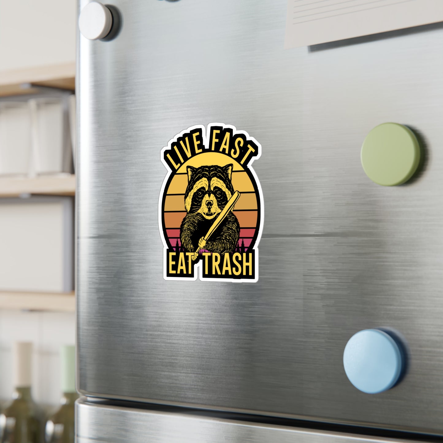 Live Fast Eat Trash - Camping Sticker for Wall, Laptop, Window, Truck, Car Camping Gift Vinyl Camping ground Decal Sticker