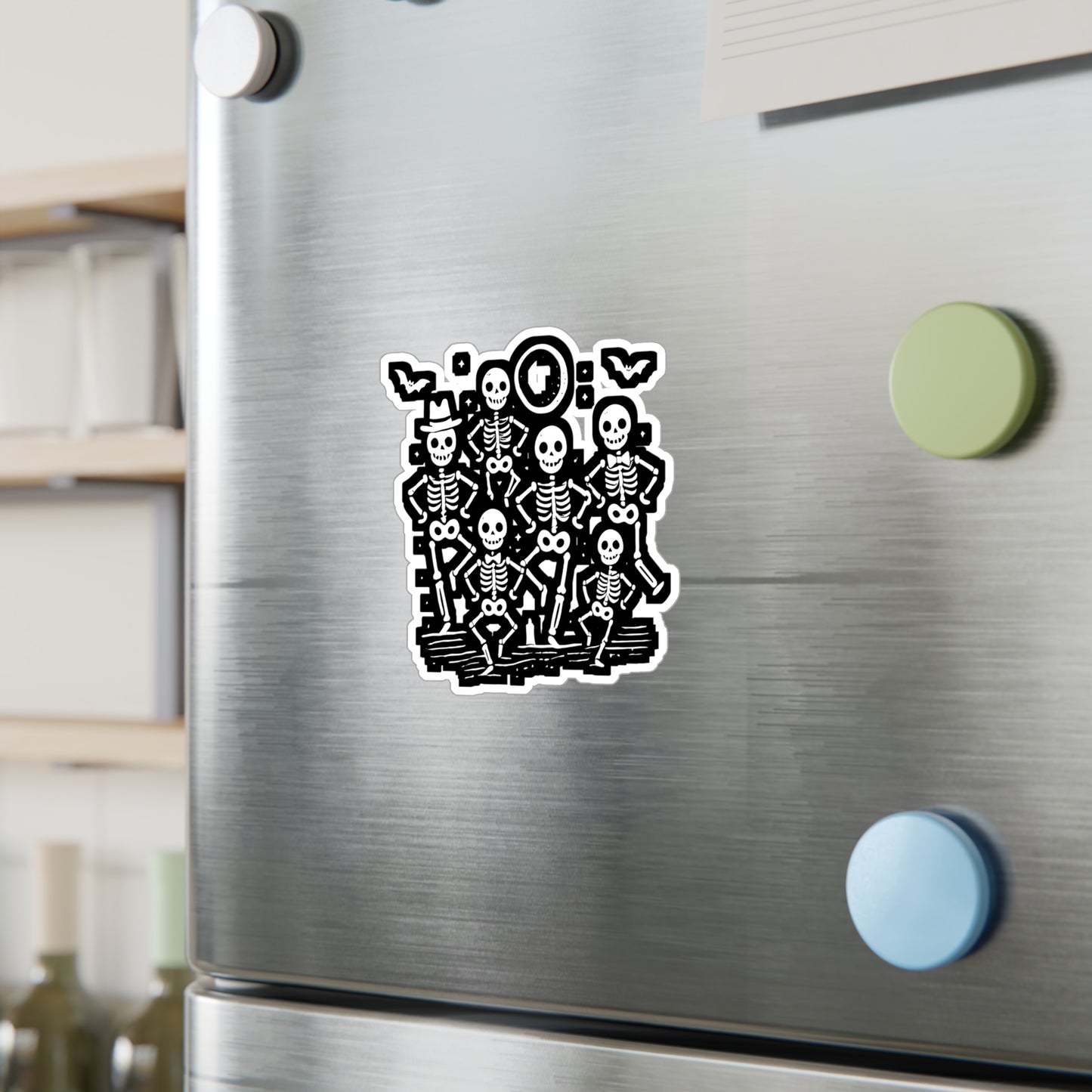 Halloween Dancing Skeletons - Halloween Sticker for Laptop Sticker. Water Bottle Sticker, Vinyl Skeletons Decal - Halloween Gift