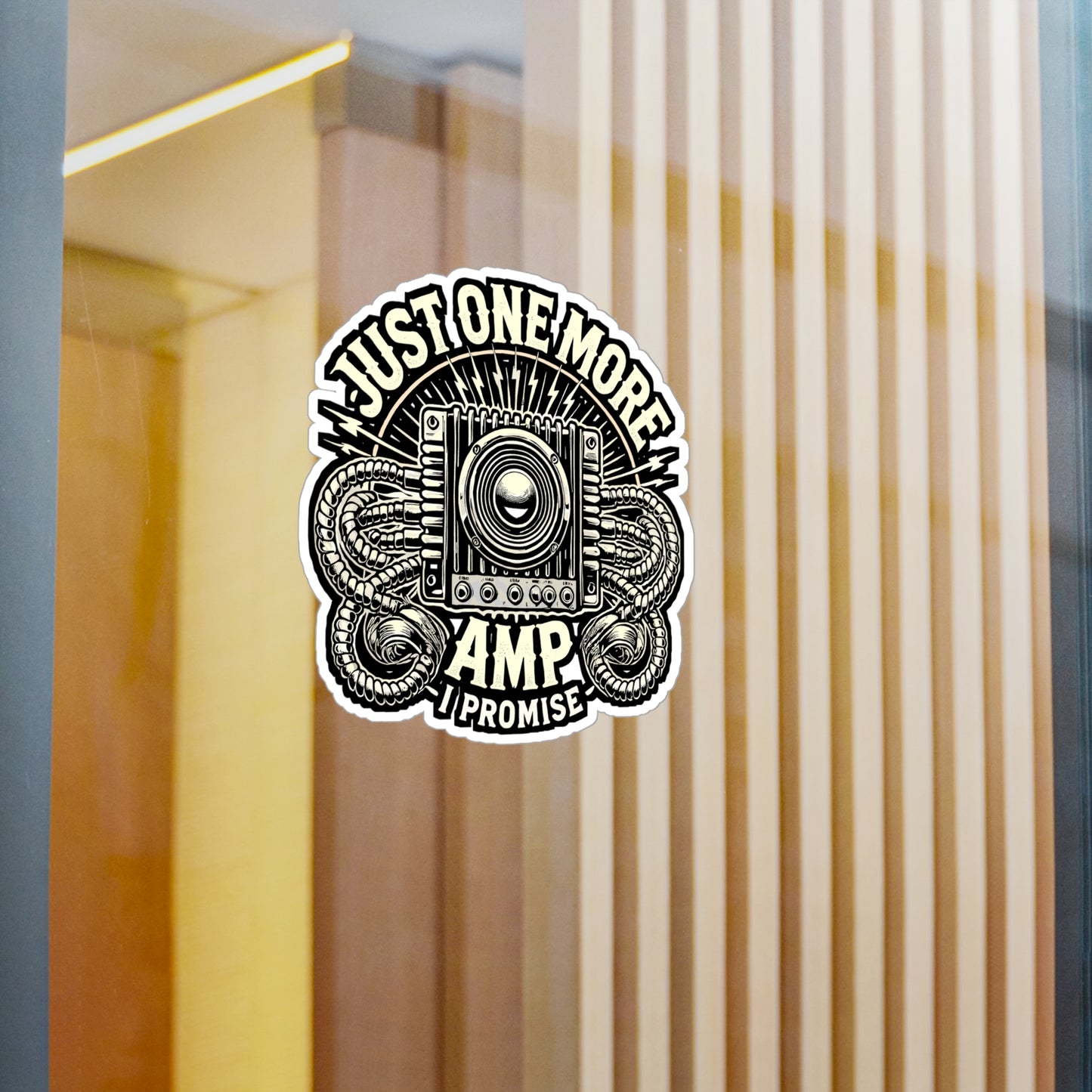 Just One More Amp I Promise – Car Stereo Vinyl Sticker for Laptop & Water Bottle | Car Audio Gift for Stereo Enthusiasts