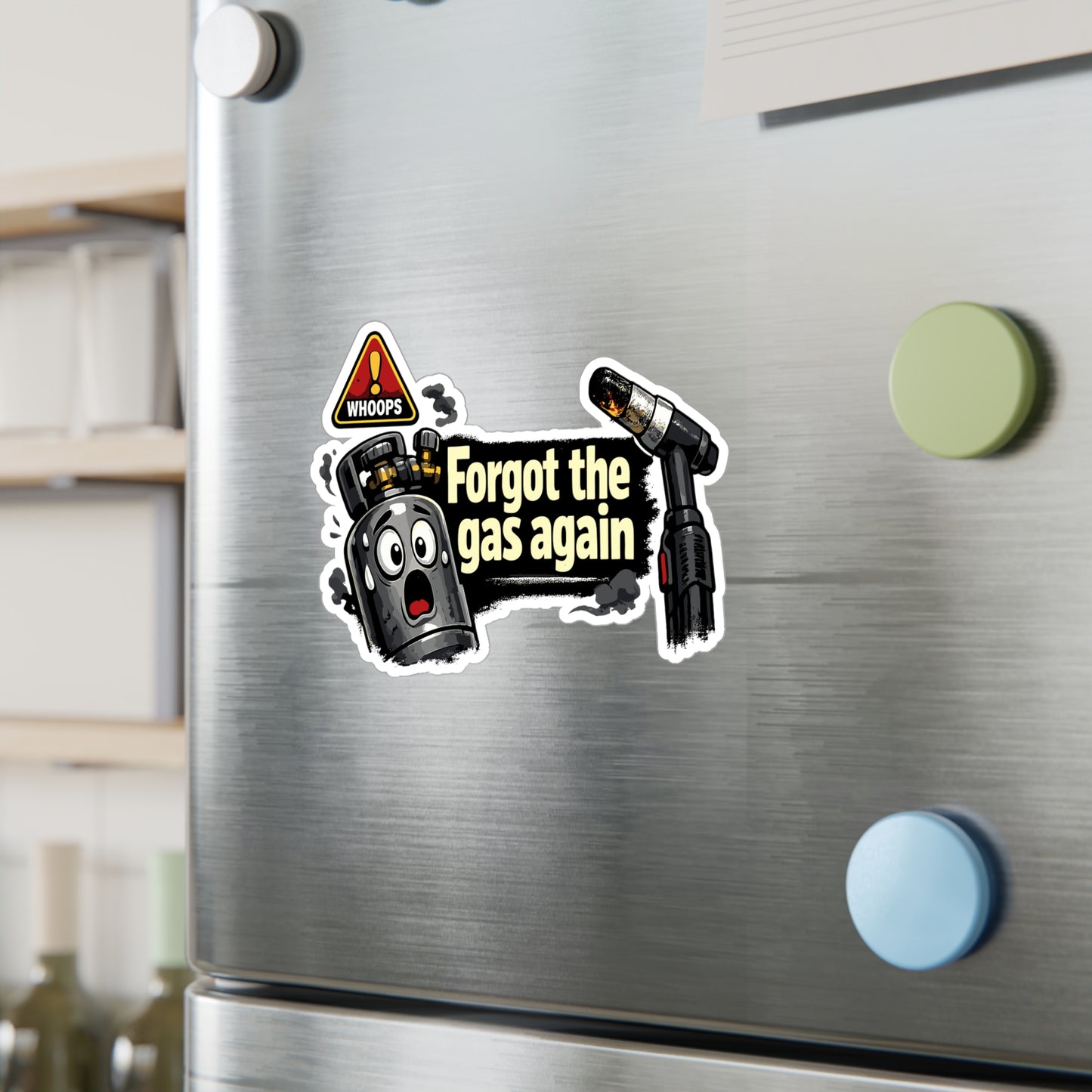 Welder Sticker "Forgot the gas again" Funny Welding Decals for Fabricator, Arc Welding Humor, Waterproof Vinyl for Laptop, Water Bottle
