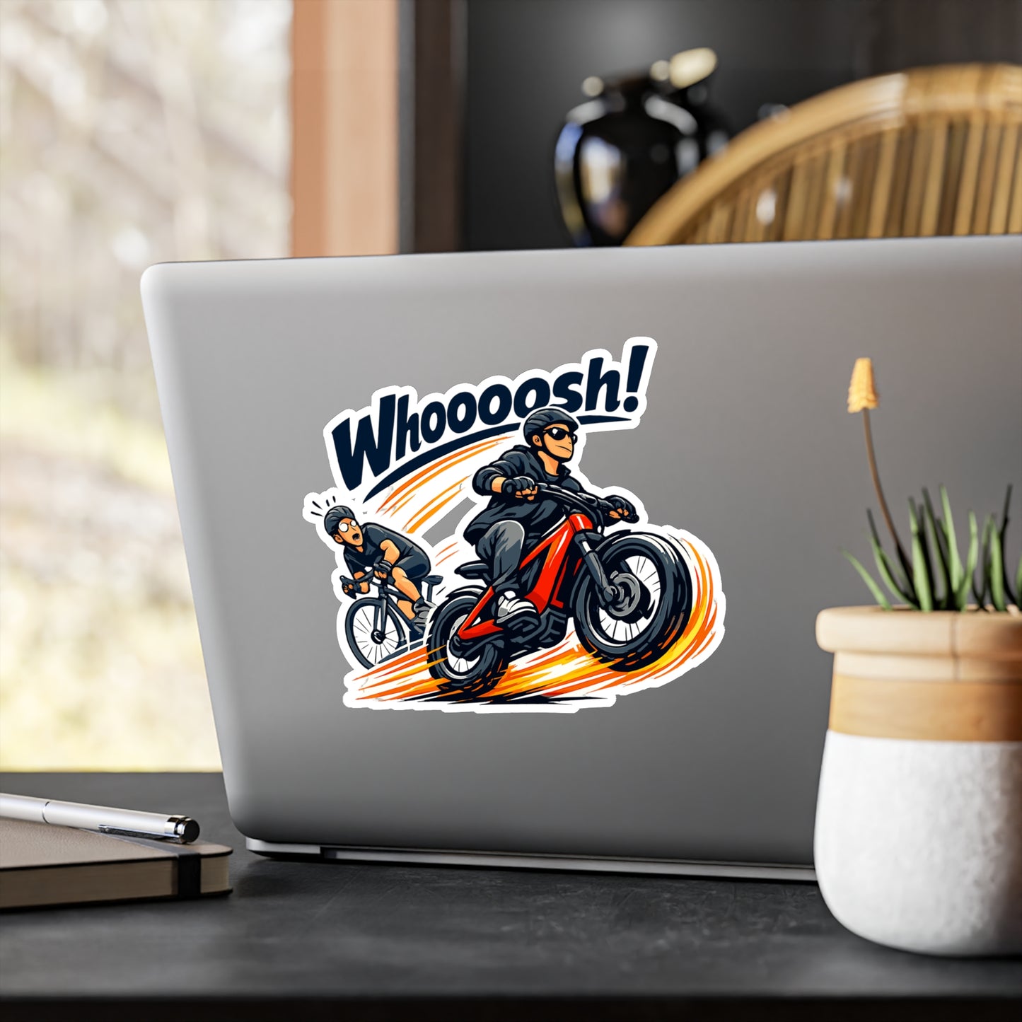 E-Bike Sticker Whoooosh! Electric Bike Decals Waterproof Vinyl for Laptop, Water Bottle eCycling e Cyclist