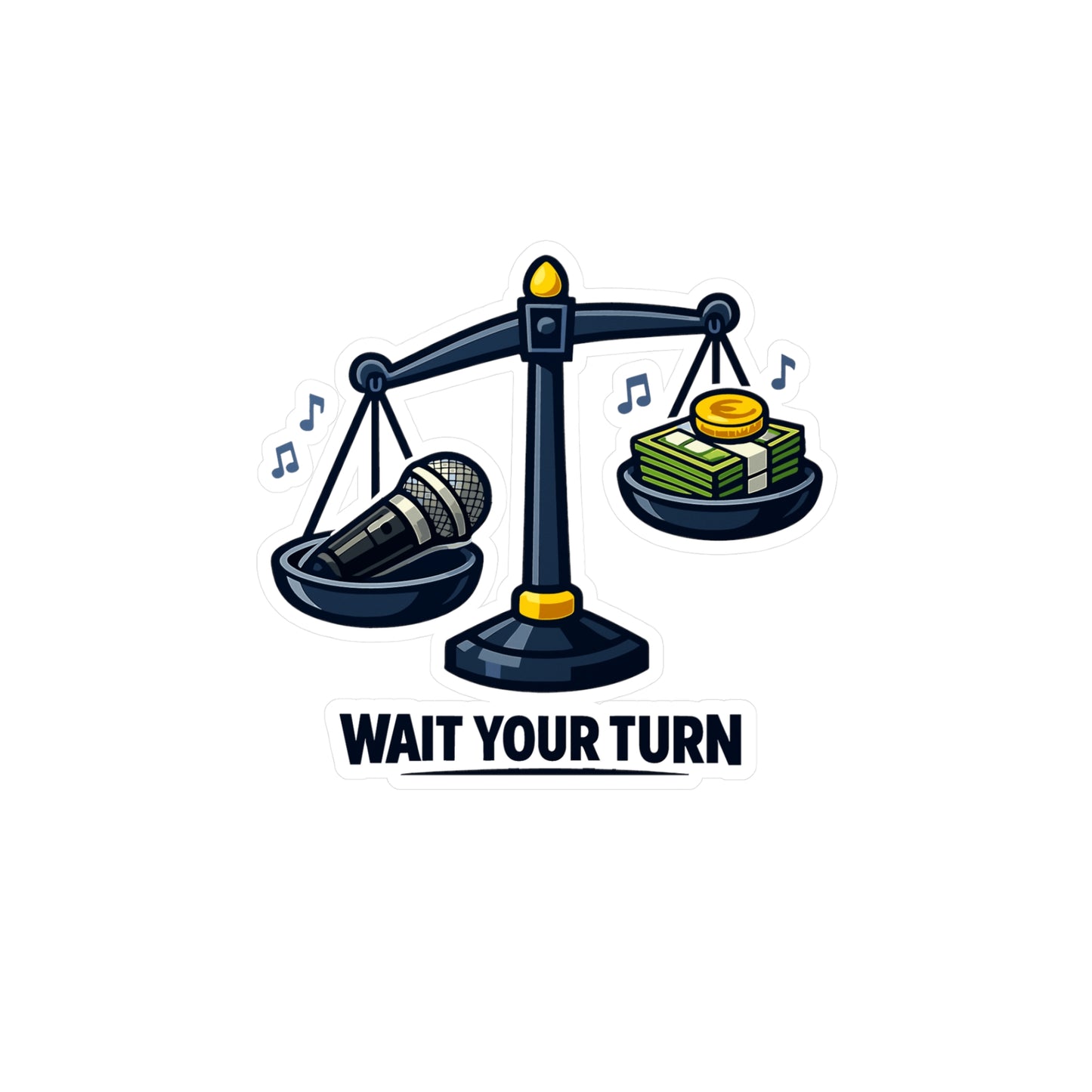 Karaoke Sticker "Wait Your Turn" Funny Music Beer Booze Vinyl Waterproof decals for Laptop Water Bottle