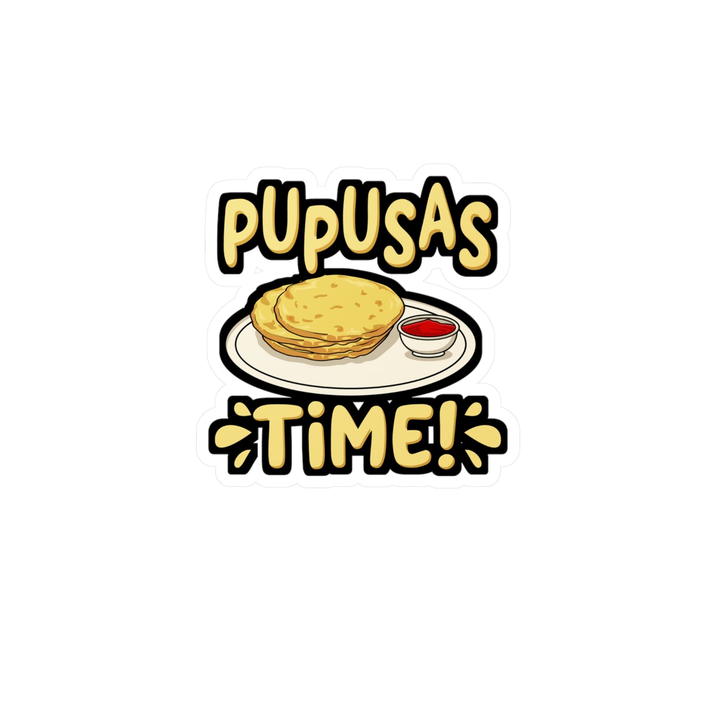 Pupusas - Puspusas Sticker for Car Window Laptop Sticker. Water Bottle Sticker, Vinyl El-salvador Decal, Griddle Sticker - Puspusas Gift
