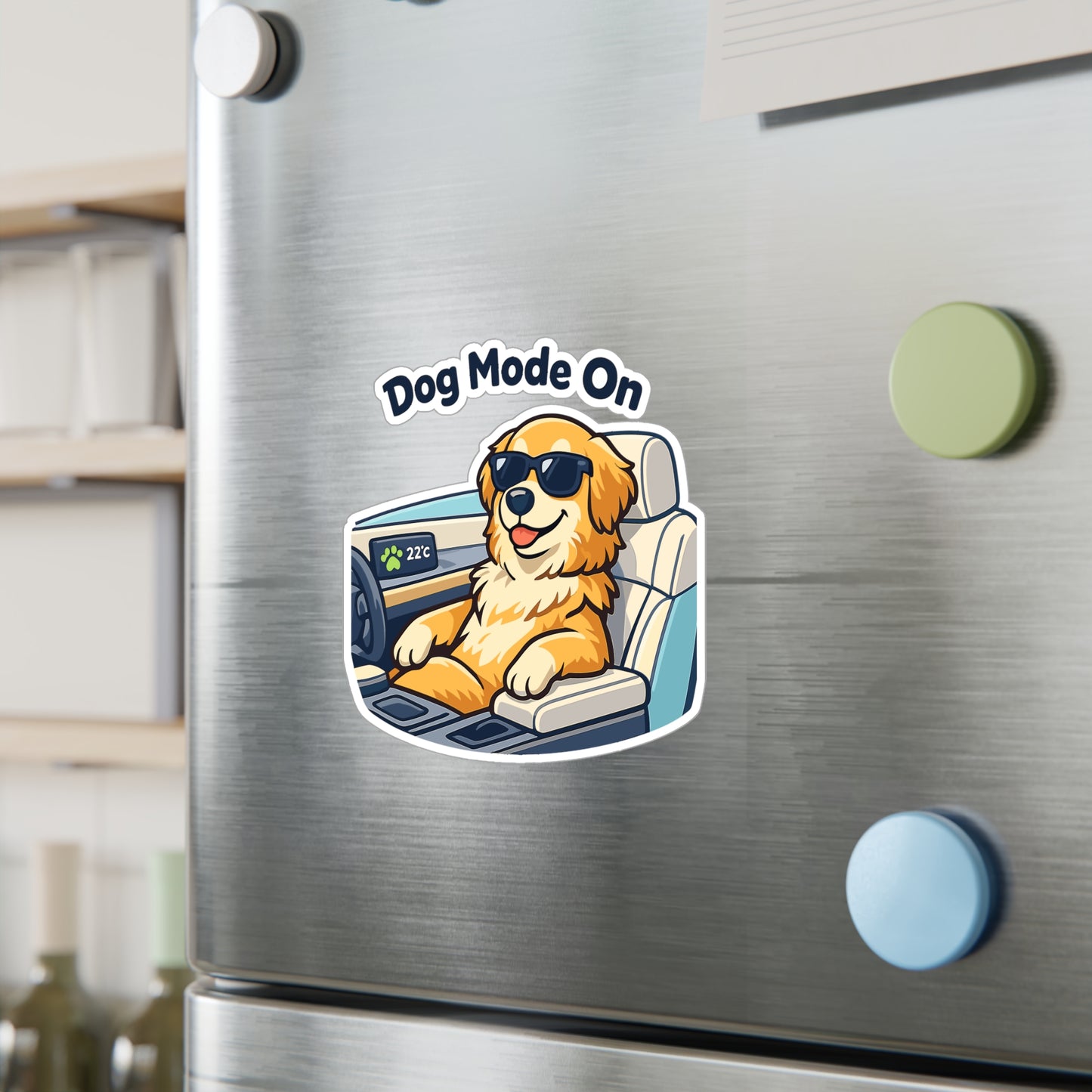 Electric Car Sticker Dog Mode On – Funny Waterproof Vinyl Decals for Electric Vehicle, Rechargeable Battery Laptop, Water Bottle