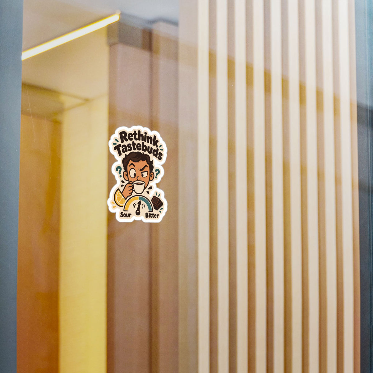 Espresso Sticker "Rethink Tastebuds" – Coffee Lover Decals for Your Grinder or Digital Scale