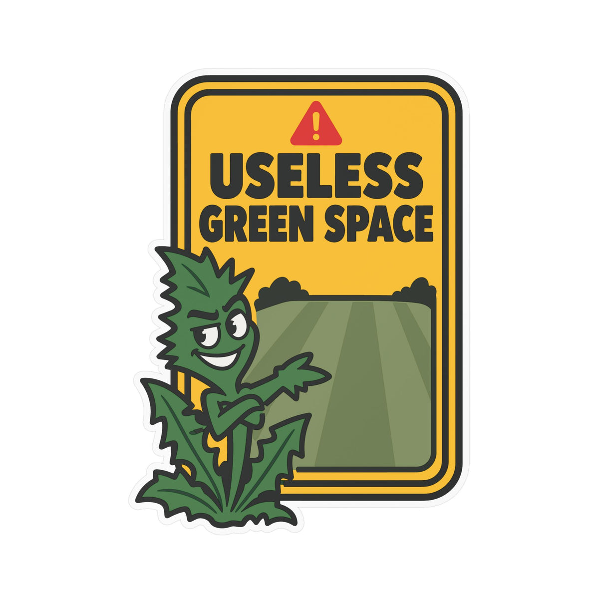 Plants Sticker - Useless Green Space Dandelion Design, Nature-Inspired Decals for Laptop or Water Bottle, Friendship Gift