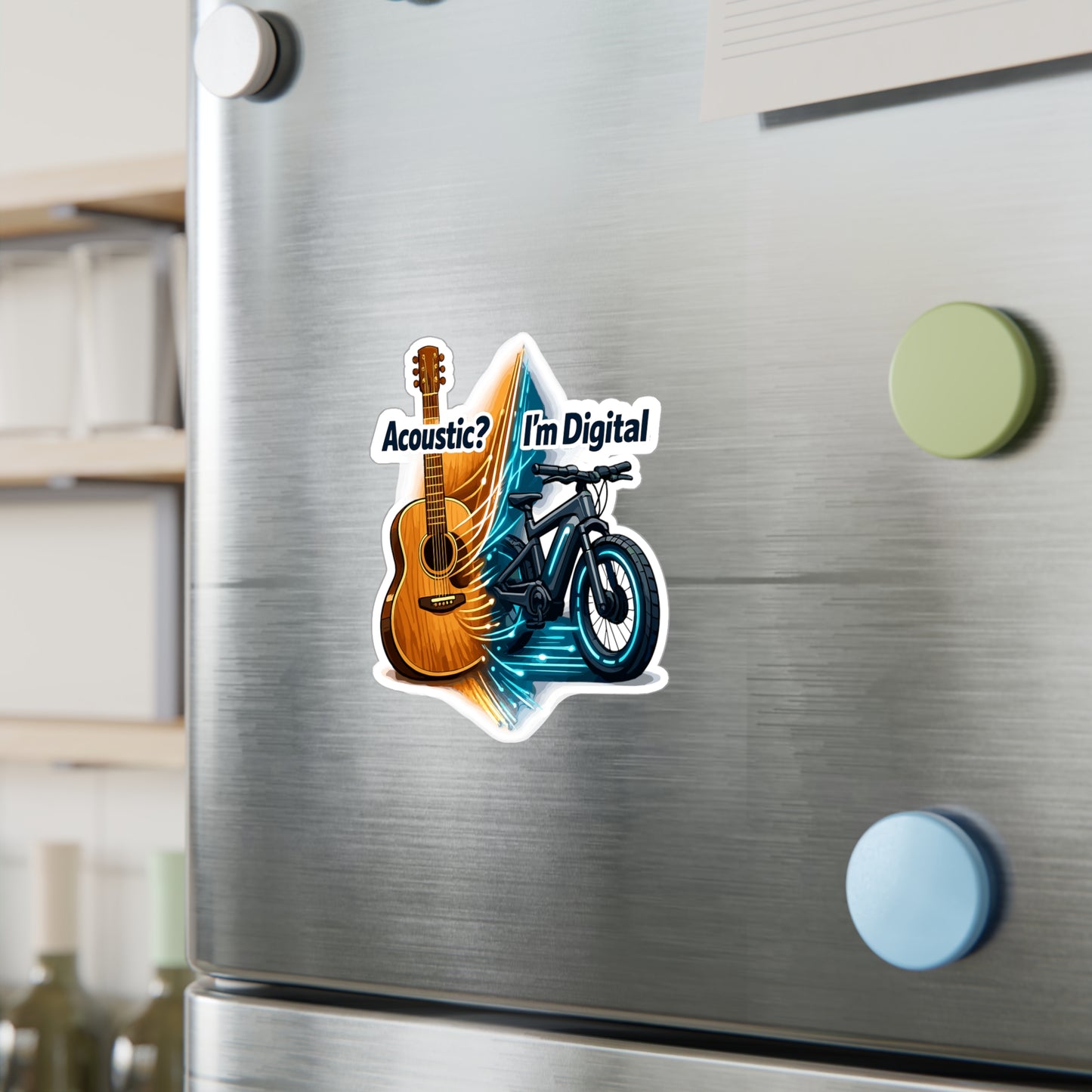 E-Bike Sticker Acoustic? I’m Digital Funny E Cycling Electric Bike Decals Waterproof Vinyl Sticker for Laptop Water Bottle