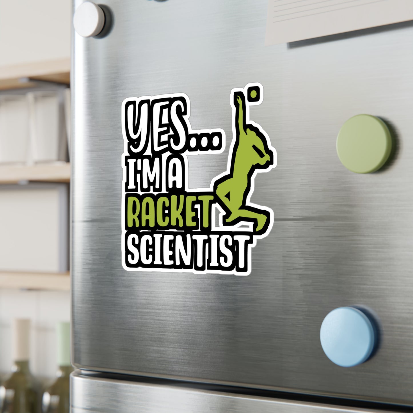 Yes I'm A Racket Scientist - Tennis Sticker for Wall, Laptop, Window, Truck, Car Tennis Gift Vinyl Love Decal Sticker