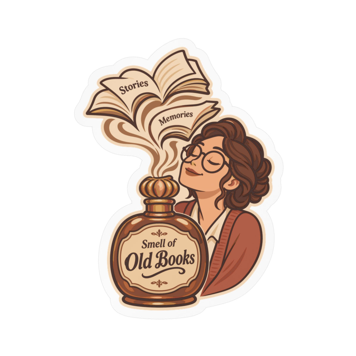 Librarian Sticker - Smell of Old Books with a Fabulous Magical Unicorn, Decals for Laptop and Water Bottle