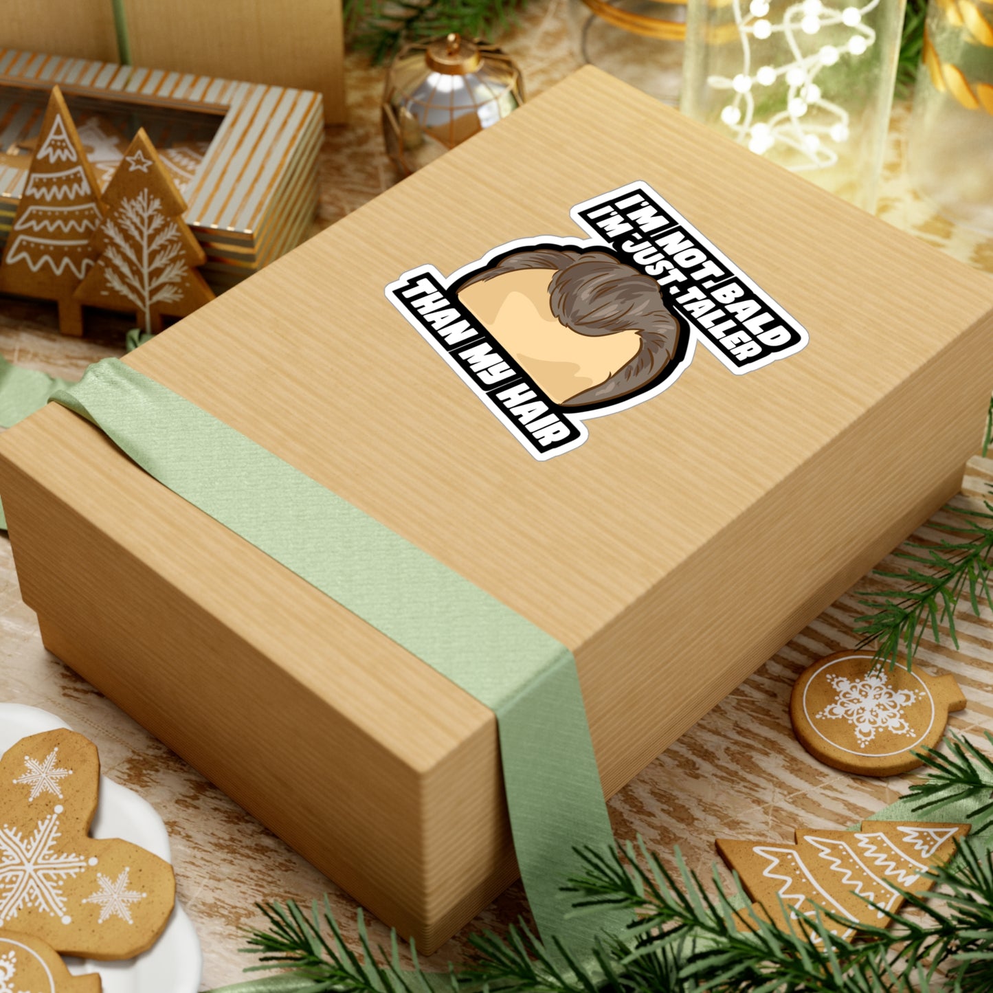 I'm Not Bald I'm Just Taller Than My Hair - Bald Sticker for Laptop Sticker. Water Bottle Sticker, Vinyl Bearded Decal - Bald Gift