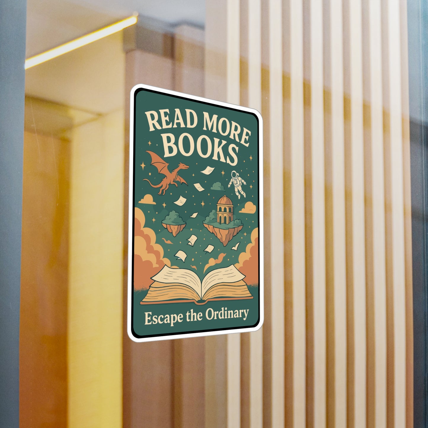 Read More Books - Reading Sticker for Laptop, Water Bottle, Book Lovers, Gift for Readers, Motivational Bookworm Decor