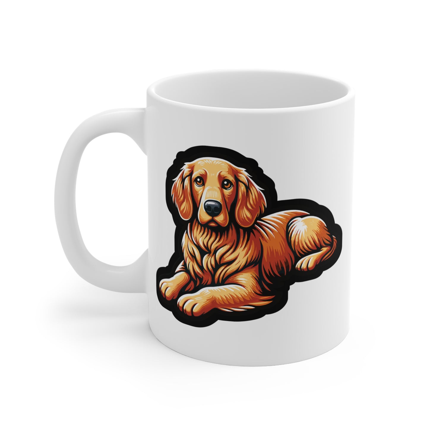 Golden Retriever - Golden Mug for Coffee 11oz. Golden Cup, White ceramic, Retriever Mug, Friendly Tea Cup - Golden Gift