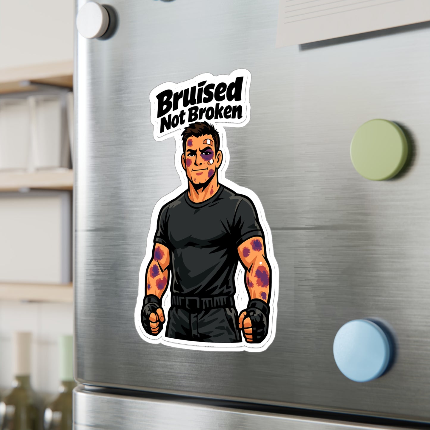 Krav Maga Sticker Bruised Not Broken Martial Arts Self Defense Fitness Vinyl Waterproof Decals for Laptop Water Bottle