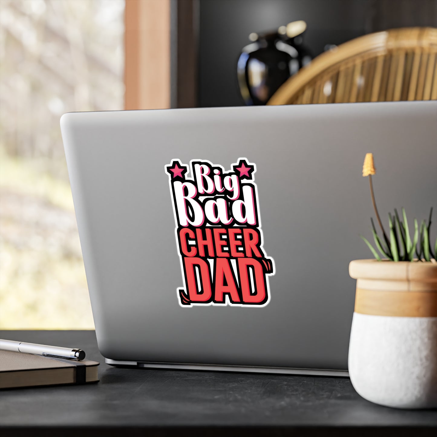 Big Bad Cheer Dad - Cheerleader Sticker for Wall, Laptop, Window, Truck, Car Cheerleader Gift Vinyl Cheerleading Decal Sticker