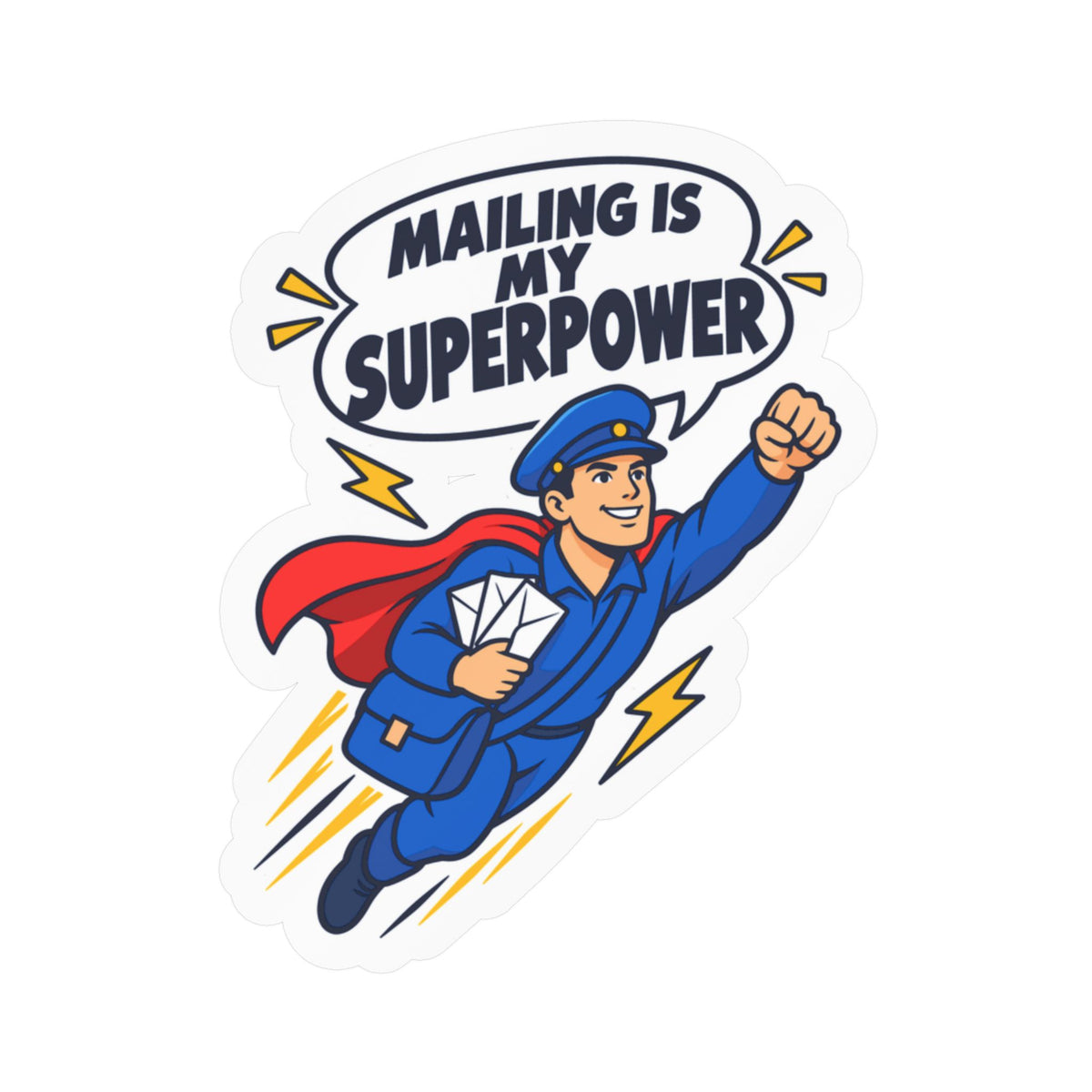 Postal Worker Sticker, "Mailing is My Superpower" Decals for Laptop, Water Bottle, Waterproof Vinyl Gift