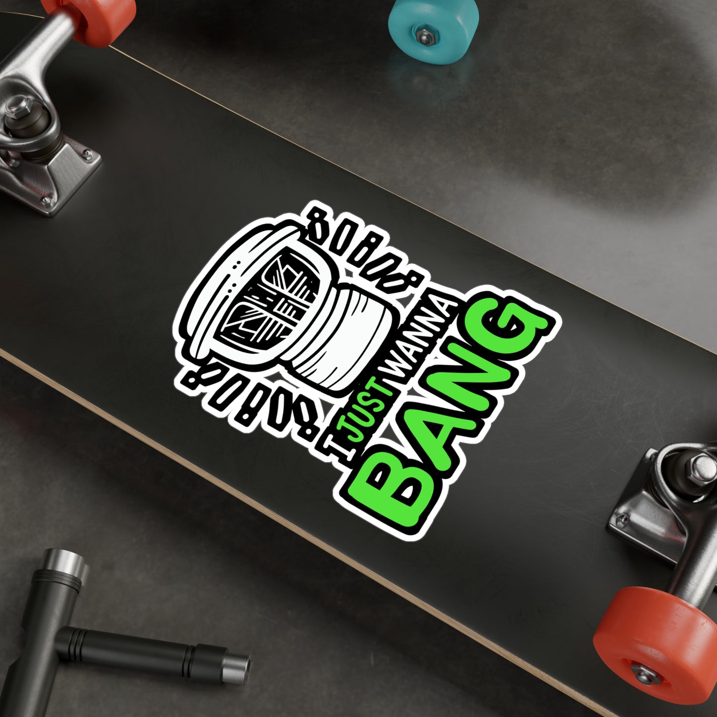 I Just Wanna Bang Car Audio Technician - Car-stereo Sticker for Laptop Sticker. Water Bottle Sticker, Vinyl Car-audio Decal - Car-stereo Gift