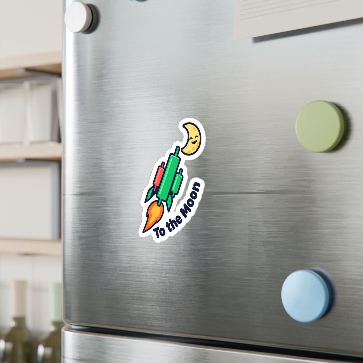 Day Trading Sticker – To the Moon Decals for Stock Market and Forex Traders, Laptop & Water Bottle