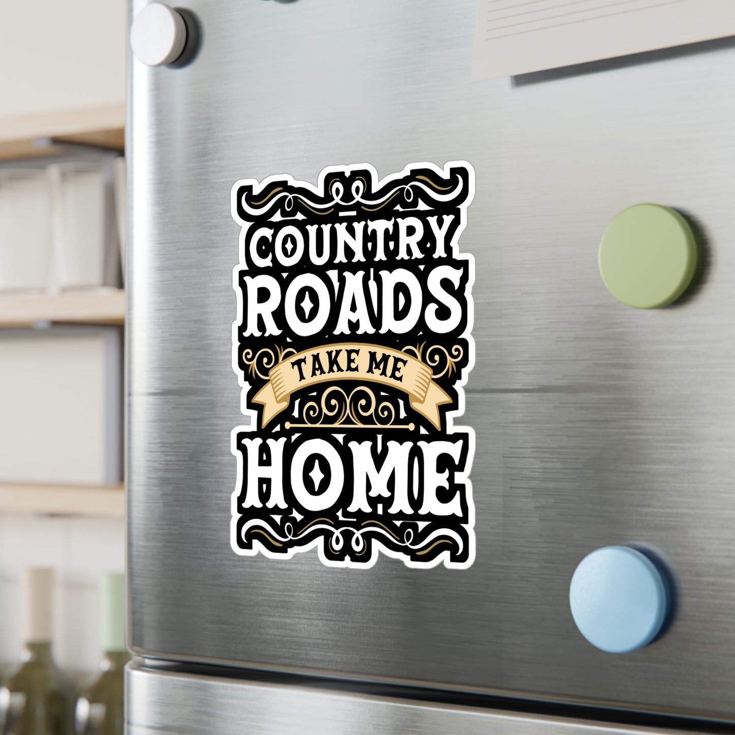 Country Roads Take me Home - Rodeo Sticker for Laptop Sticker. Water Bottle Sticker, Vinyl Cowboy Decal - Rodeo Gift