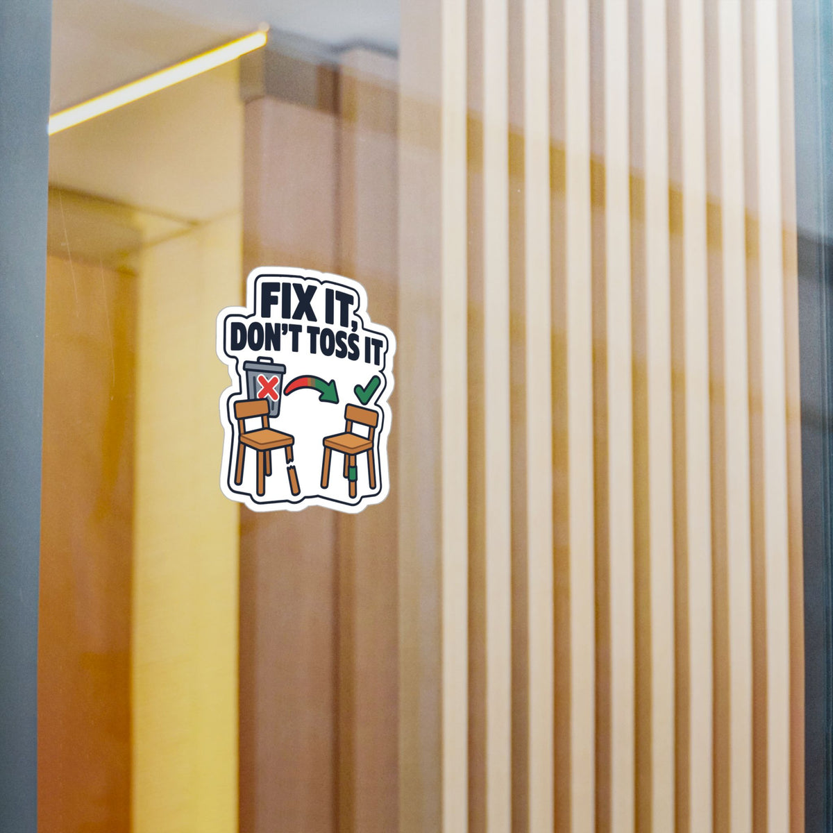 Upcycling Sticker - Fix It, Don’t Toss It - Recycling Art Decals Celebrating Sustainability for Laptop and Water Bottle